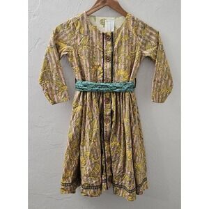 Matilda Jane Rose Gold Jane‎ Dress Paint By Numbers Girls Belted Size 10